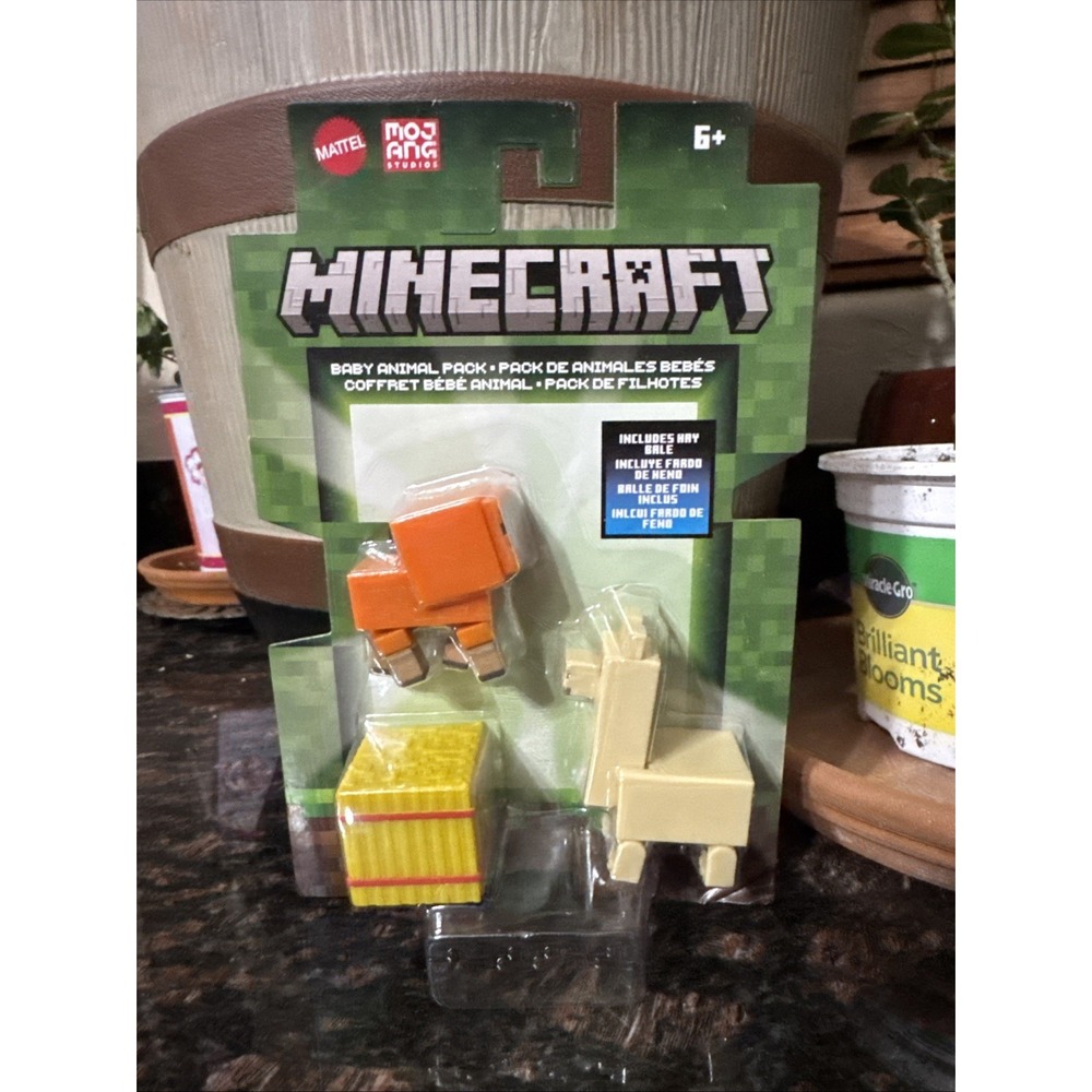 Minecraft Baby Animal Pack Hay Bale Accessory Llama Sheep Mattel GTP08 NEW